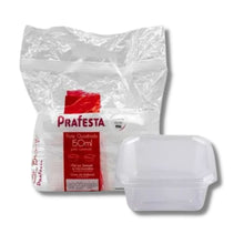 Cargar imagen en el visor de la galería, Pote Quadrado Freezer e Micro-ondas 150ml com Tampa Prafesta c/20 un
