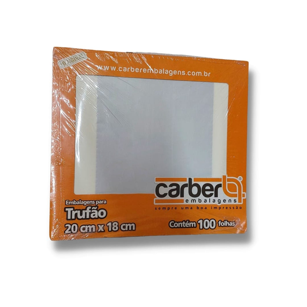 Embalagem para Trufão Branco 20x18cm Carber c/100 un