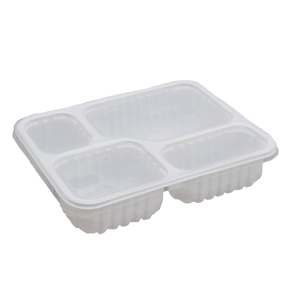 Pote Retangular 4 divisórias 1225ml Branca G324 Galvanotek c/50 un ...