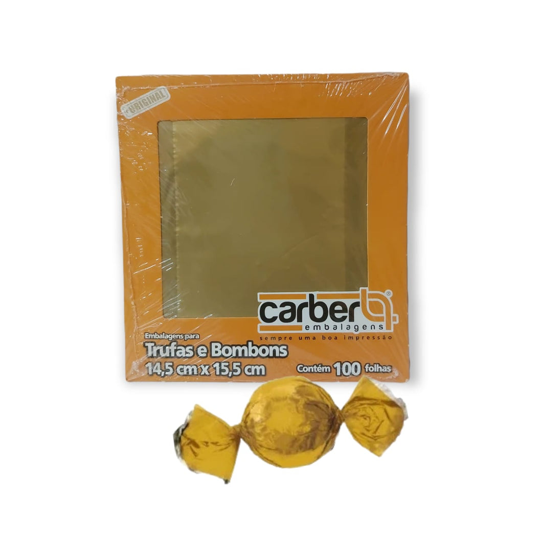 Embalagem para Trufa Ouro Rico 14,5x15,5cm Carber c/100 un