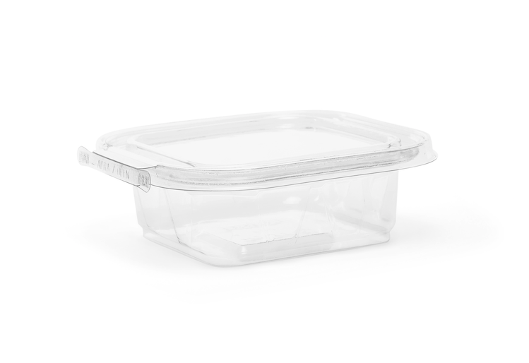 Pote quadrado transparente 350ml Tampa com Lacre F731 Fibraform c/100un