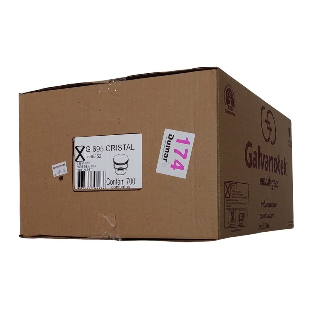Embalagem para Molho com Tampa Cristal 30ml G695 Galvanotek c/700 un
